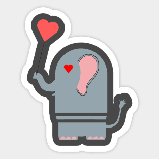 Elephant in love Sticker